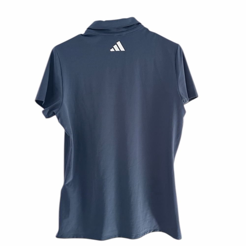 ADIDAS GOLF Women's Short Sleeve Polo Shirt Navy Blue - Size Medium - Pre-Loved - Picture 2 of 4